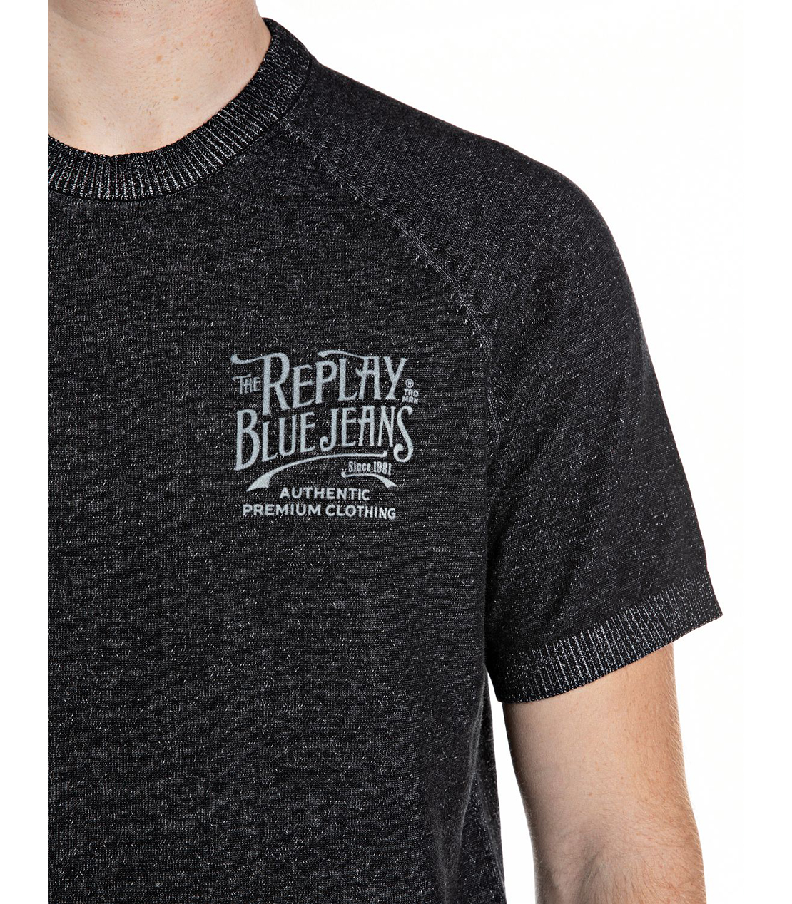 ブラックデニムハーフスリーブセーター 詳細画像 ブラック/ホワイト 4